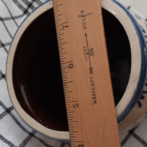 Beaumont Brothers Pottery BBP Blue Heart Magnolia Salt Glazed Stoneware Crock - Picture 6 of 6